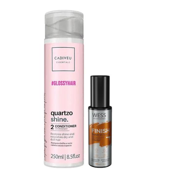 Imagem de Cadiveu Condicionador Quartzo Shine 250ml + Wess Finish 50ml