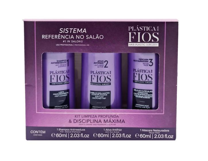 Imagem de Cadiveu KIT Sh+Cond+Antifrizz Plástica dos Fios 3x60ml