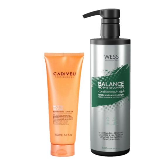 Imagem de Cadiveu Leave-in Nutri Glow 150ml +Wess Balance Cond. 500ml