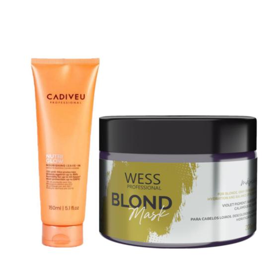 Imagem de Cadiveu Leave-in Nutri Glow 150ml +Wess Blond Mask 200ml