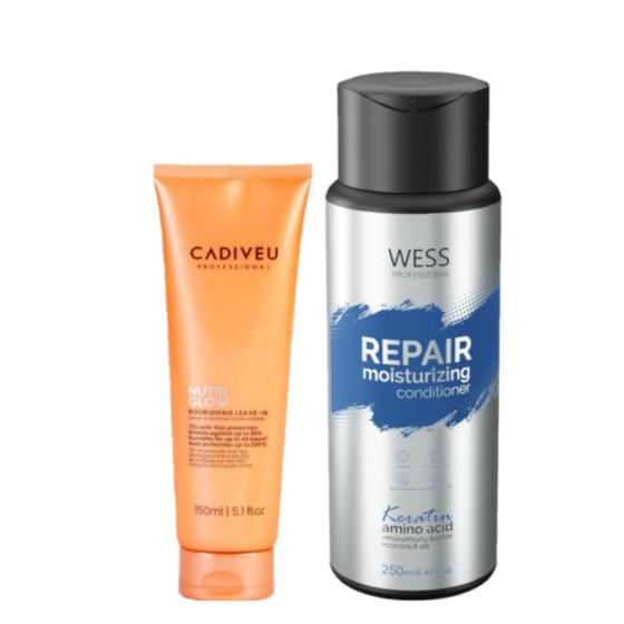 Imagem de Cadiveu Leave-in Nutri Glow 150ml +Wess Repair Cond. 250ml