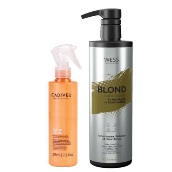 Imagem de Cadiveu Leave-in Nutri Glow 215ml +Wess Blond Cond. 500ml