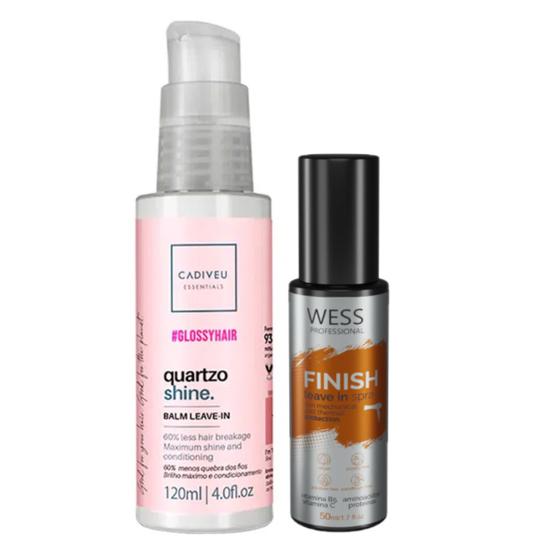 Imagem de Cadiveu Leave-in Quartzo Shine Balm 120ml + Wess Finish 50ml