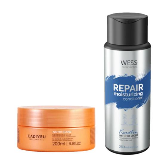 Imagem de Cadiveu Máscara Nutri Glow 200ml + Wess Repair Cond. 250ml