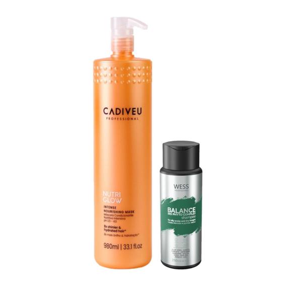 Imagem de Cadiveu Máscara Nutri Glow 980ml + Wess Balance Shampoo250ml