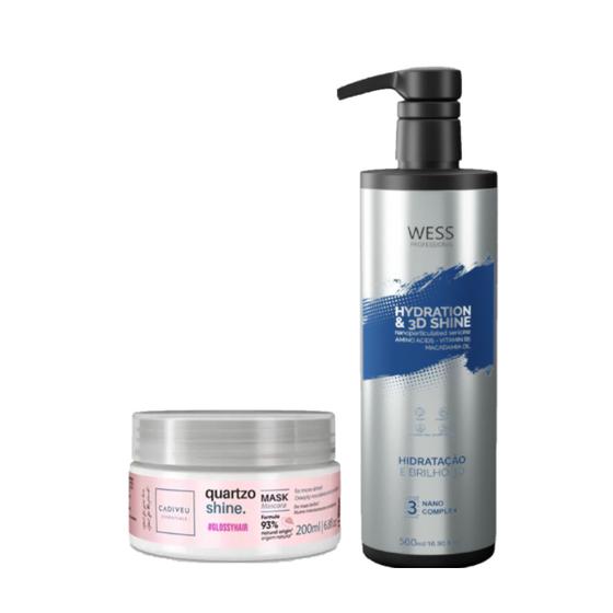 Imagem de Cadiveu Máscara Quartzo 200ml + Wess Nano Passo 3 - 500ml