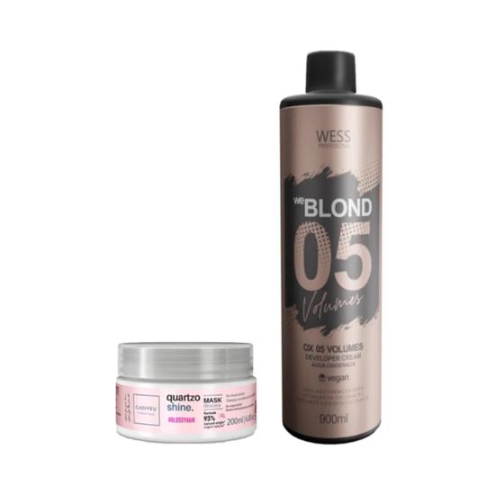 Imagem de Cadiveu Máscara Quartzo 200ml + Wess OX 5 Volumes 900ml