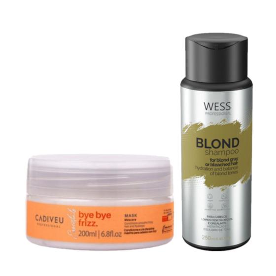 Imagem de Cadiveu Mask Bye Bye Frizz 200ml + Wess Blond Shampoo 250ml