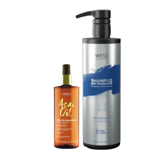 Imagem de Cadiveu Óleo Capilar Açai 110ml + Wess Nano Passo 1 - 500ml