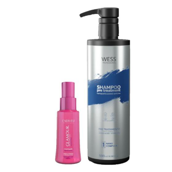 Imagem de Cadiveu Óleo Glamour 65ml + Wess Nano Passo 1 - 500ml