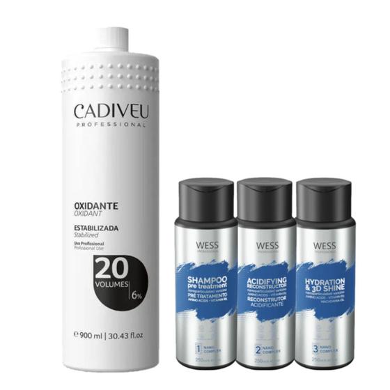 Imagem de Cadiveu Oxidante 20 Volumes 900ml +Wess Kit NanoSelagem250ml