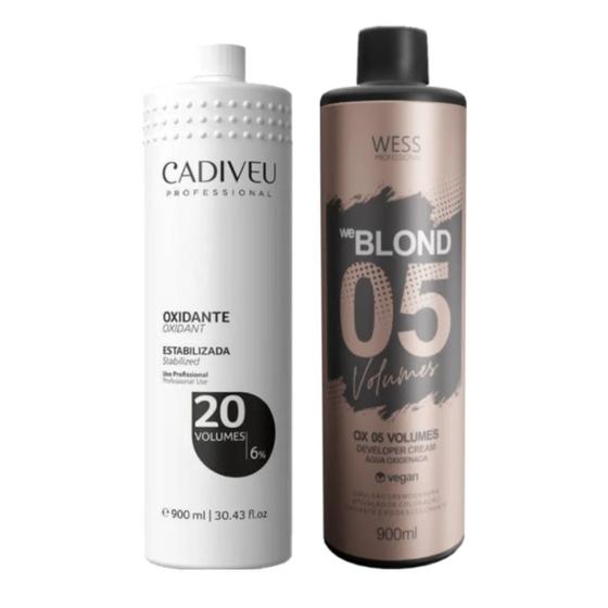 Imagem de Cadiveu Oxidante 20 Volumes 900ml +Wess OX 5 Volumes 900ml