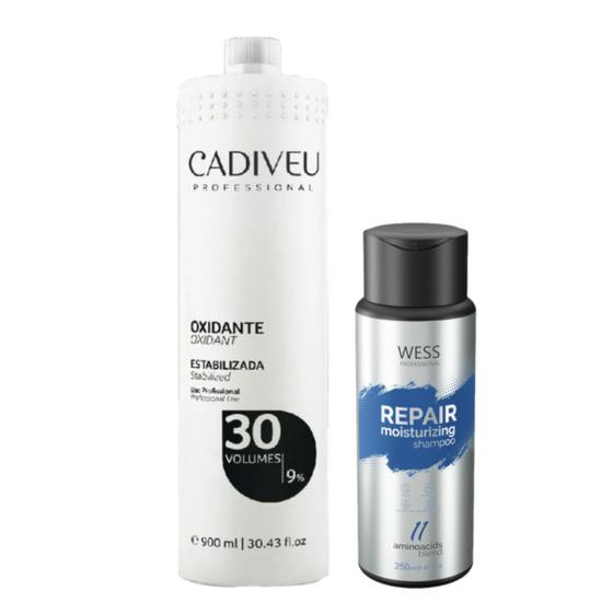 Imagem de Cadiveu Oxidante 30 Volumes 900ml +Wess Repair Shampoo 250ml