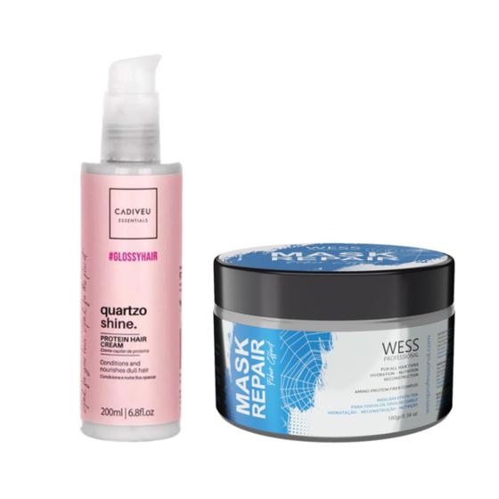 Imagem de Cadiveu Proteína Quartzo 200ml + Wess Mask Repair 180g