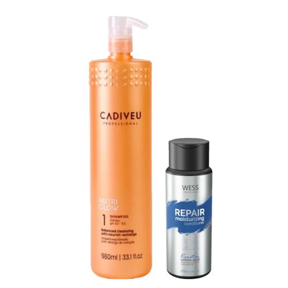 Imagem de Cadiveu Shampoo Nutri Glow 980ml + Wess Repair Cond. 250ml