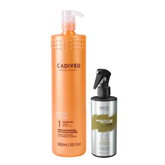 Imagem de Cadiveu Shampoo Nutri Glow 980ml + Wess We Wish Blond 260ml