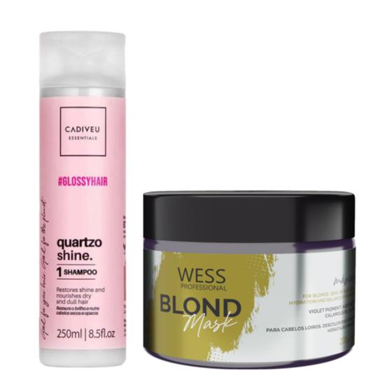 Imagem de Cadiveu Shampoo Quartzo 250ml + Wess Blond Mask 200ml