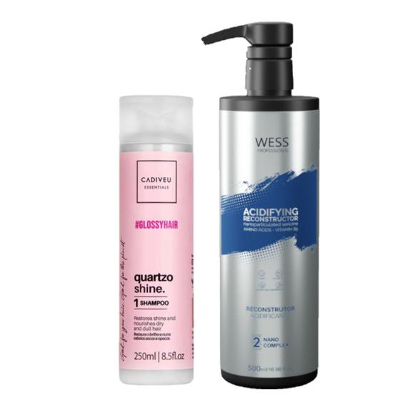 Imagem de Cadiveu Shampoo Quartzo 250ml + Wess Nano Passo 2 - 500ml