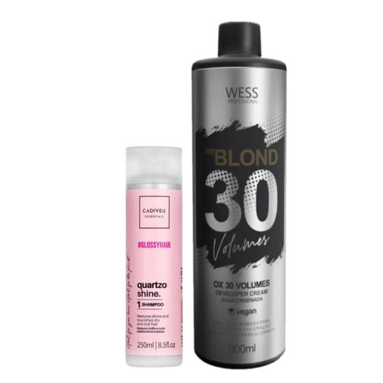 Imagem de Cadiveu Shampoo Quartzo 250ml + Wess OX 30 Volumes 900ml