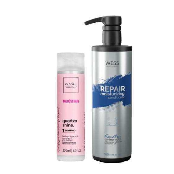 Imagem de Cadiveu Shampoo Quartzo 250ml + Wess Repair Cond. 500ml