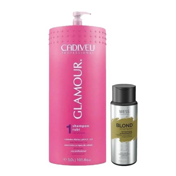 Imagem de Cadiveu Shampoo Rubi Glamour 3L + Wess Blond Shampoo 250ml