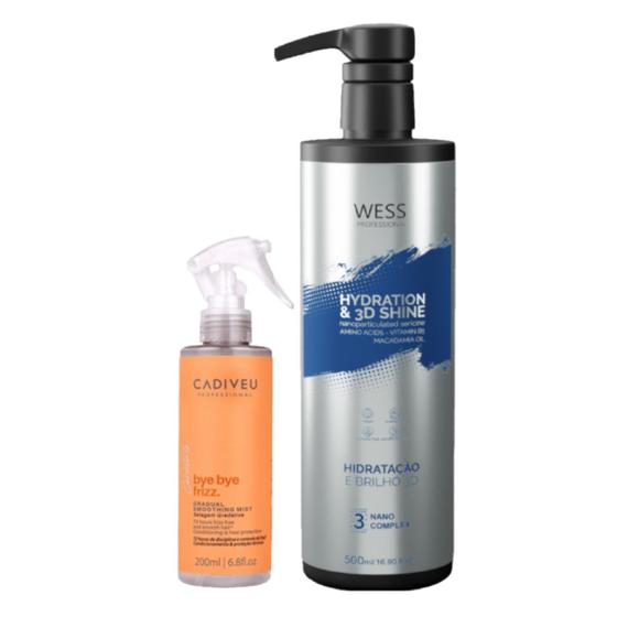 Imagem de Cadiveu Spray Bye Bye Frizz 200ml +Wess Nano Passo 3 - 500ml