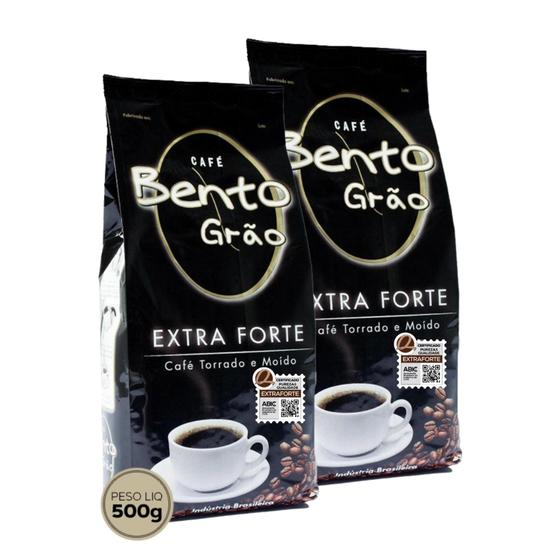 Imagem de Café Bento Grão Extra Forte - Café torrado e moído - cx 1 kg (cx com 2 pacotes de 500g)