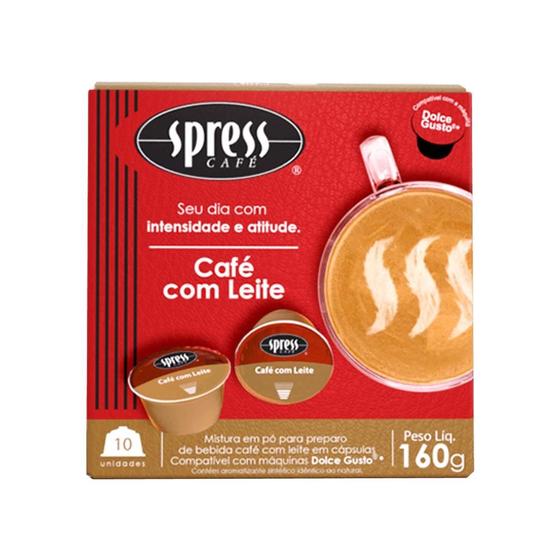 Imagem de Café com Leite Spress Cápsulas Compatível Dolce Gusto 10 Unidades