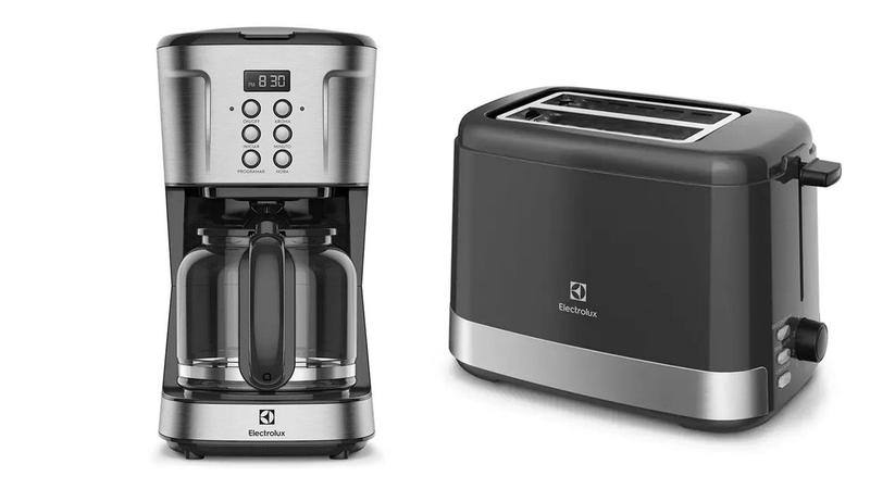 Imagem de  Café Electrolux Completo: Cafeteira Digital 38 Xícaras ECM30 + Torradeira Elétrica Tostagem ETS10