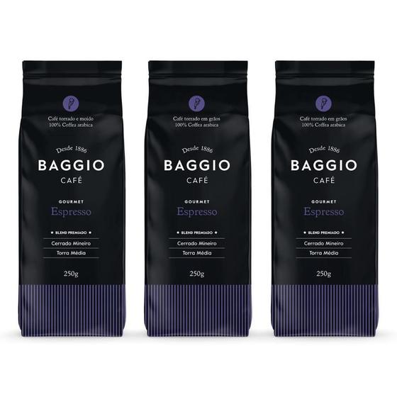 Imagem de Café Em Grão, Baggio, 3 Pacotes De 500G, Espresso