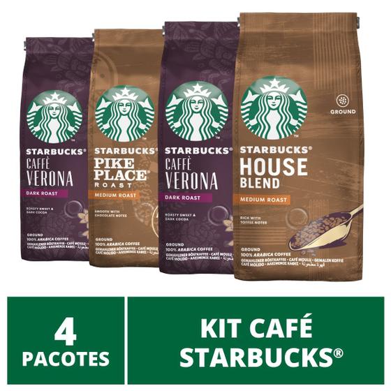 Café Em Pó Starbucks - 4 Pacotes - 1.000g - 100% Arábica - Café ...