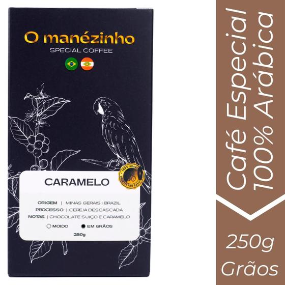 Imagem de Café Especial 100% Arábica O Manézinho Caramelo 250g em Grãos