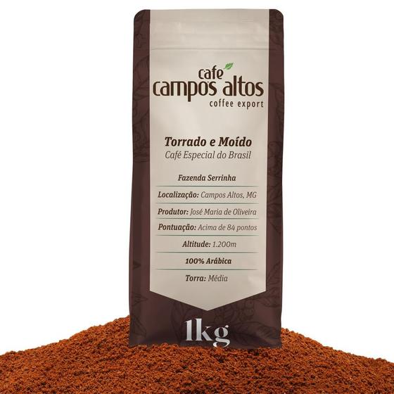 Imagem de Café Especial Torrado e Moído 1Kg - Café Campos Altos