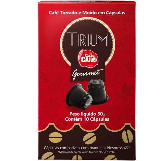 Imagem de Café Expresso em Cápsulas Trium Cajubá Gourmet 52g Cx/ 10 Cápsulas. Compatível com Máquinas Nespresso.