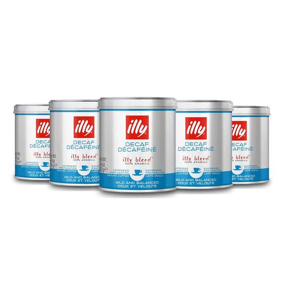 Imagem de Café Illy Descafeinado Espresso Kit 5 Latas 125g