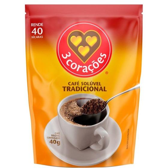 Imagem de Cafe Soluvel 3 Coracoes Sache 40g