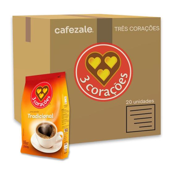 Imagem de Café Três Corações Tradicional Moído Kit 20 Pacotes 250g