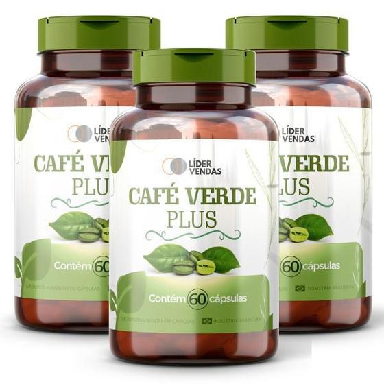 Imagem de Café Verde Plus -60 Cáps Kit Com 3 Potes
