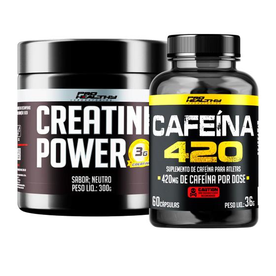 Imagem de Cafeína 420 - 60 Caps + Creatina Power 300g - Pro Healthy
