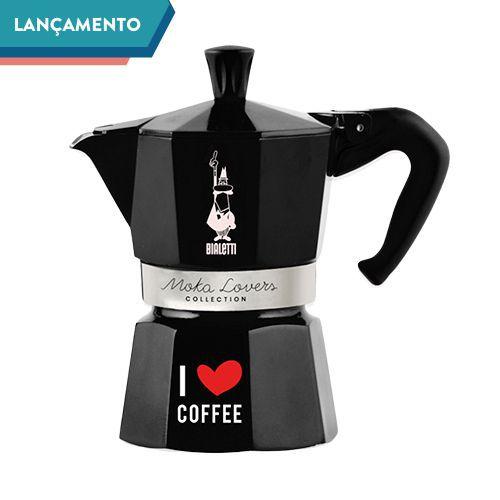 Cafeteira Italiana Bialetti Moka Express I Love Coffee Preto - 10010911