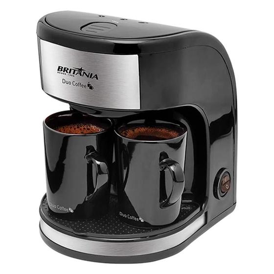 Imagem de Cafeteira Britânia Duo Coffee Preto 2 Xícaras Aço Inox