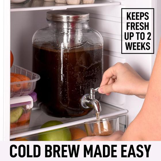 Imagem de Cafeteira Cold Brew Zulay Kitchen de 1 galão extra grosso