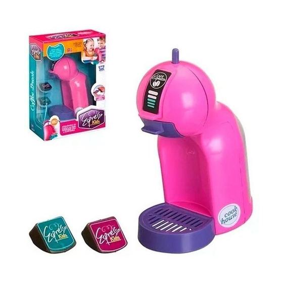 Imagem de Cafeteira de brinquedo rosa expresso kids cozinha infantil