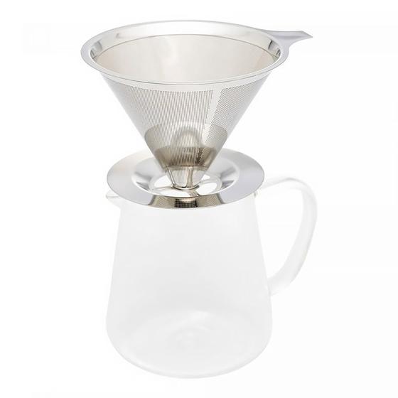 Imagem de Cafeteira de Vidro Borossilicato com Filtro em Inox 750ml 29426 - Wolff