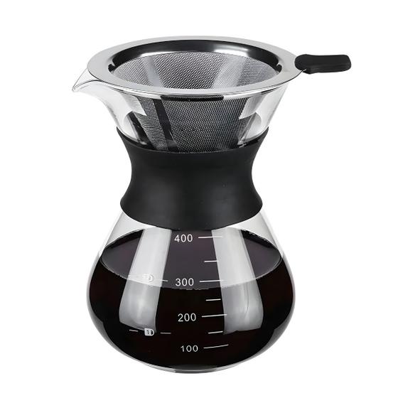 Imagem de Cafeteira de Vidro com Coador 400ml - Sabor e Praticidade