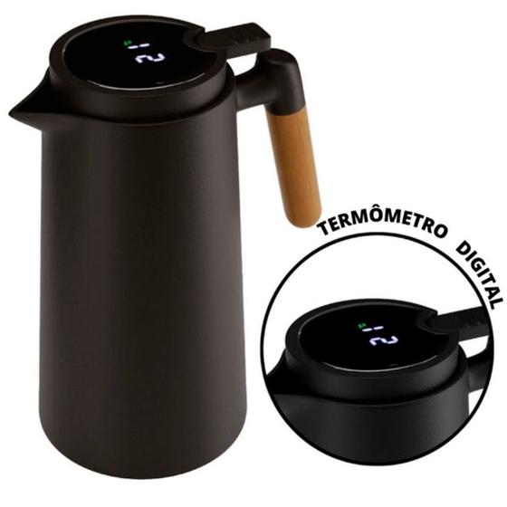 Imagem de Cafeteira Digital Led Preta Térmica Ideal Para Manter Café Quente