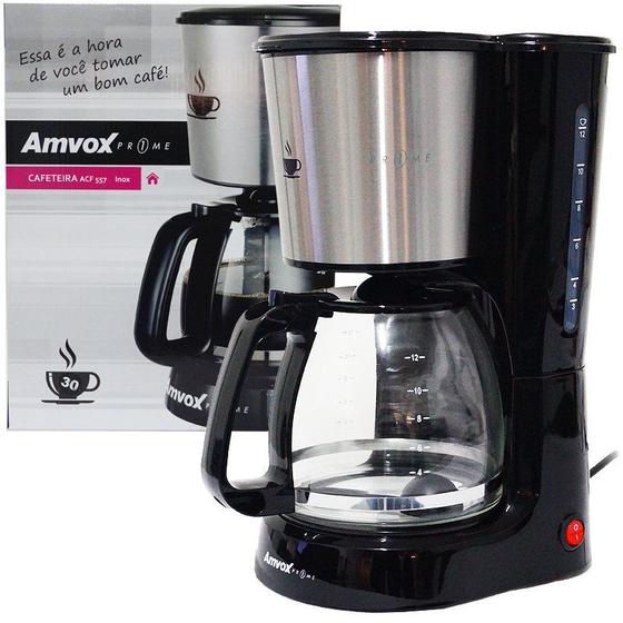 Imagem de Cafeteira Elétrica 220V 30 Xícaras Café Amvox Nova com Colher Dosadora ACF 557-2 Inox