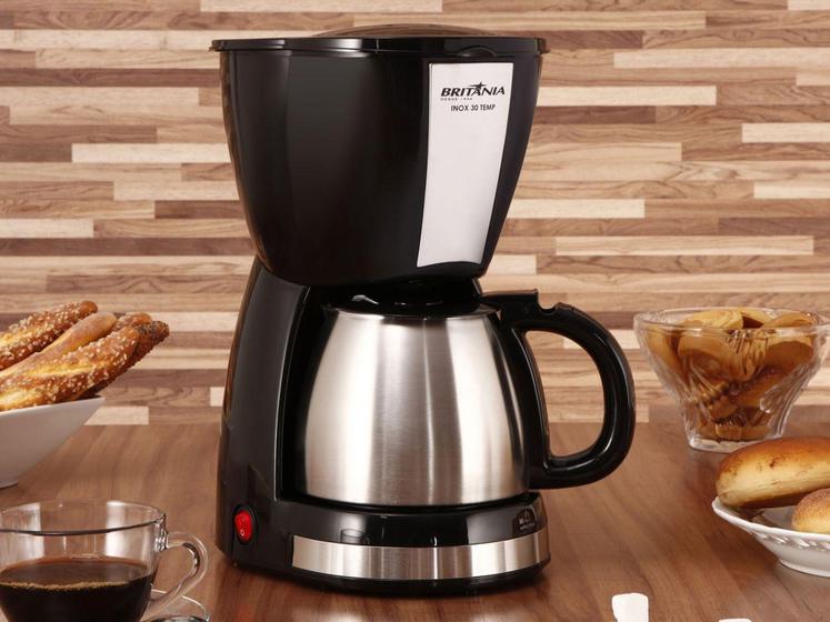 Imagem de Cafeteira Elétrica Britânia CP30 30 Xícaras Inox - Preto