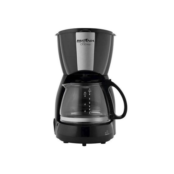 Imagem de Cafeteira Elétrica Britânia Cp30 Inox 800W Ate 30 Xicaras 120V Preto