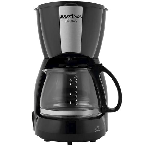 Imagem de Cafeteira Eletrica Britania CP30 Inox - 800W - Ate 30 Xicaras - 120V - Preto